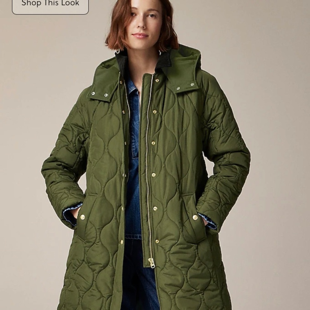J. Crew Olive Quilted Jacket